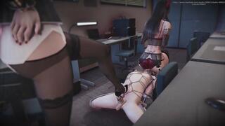 B044 Male slave locked in office