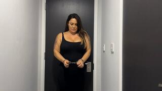 Rara in isolation hand cuffed and shackled in tracksuit