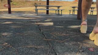 Wearing my new tan wedges