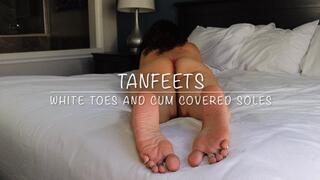 Tan feets get splashed with a heavy load of cum starring PedsRMeds with post cumplay HUGE LOAD