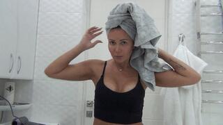 I dry my long hair with towel and with fen 2b
