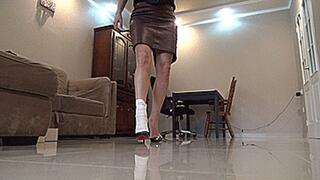 attempt to walk in heels