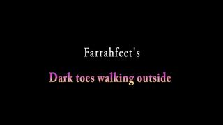 Dark toes walking outside