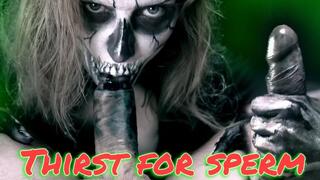 Halloween Horror Blow: Zombie Vixen’s Skull-Face Sucks and Swallows in Eerie POV