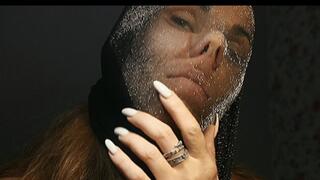 Black stocking with lurex make sexy piggy nose WMV