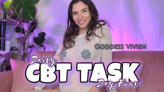 Daily CBT Task Day Four Ball Busting with Goddess Vivien the girl next door