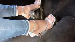 Silver studed high heels