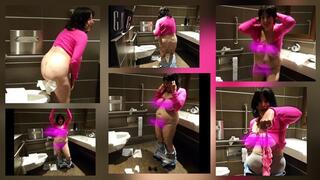 TOTAL Mayhem In The Public Restroom Wet N Messy Peeing Spitting W Sneezing On Top