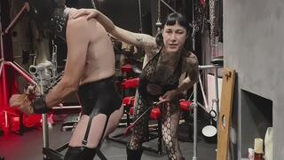 Total impact extravaganza: Mistress Why makes Slut M’s ass go raw from hitting