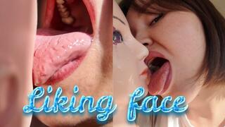 Face licking Lily wet desire