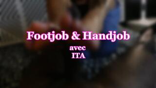 ITA - FOOTJOB & HANDJOB : "Branle-moi fort !"