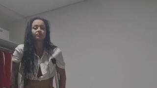 Amputee SBK girl super sexy crutching with high heel