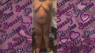 Ebony SSBBW Tries out Vibration Plate: Full Body Jiggles (1 of 5)