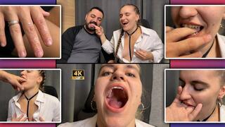 Secretary Bites Fingers and Teases Mouth 4K - Face Fetish - Vore - Finger Sucking - Drooling - Mouth Fucking - Biting - Teeth - Throat - Moaning - Mouth Fetish