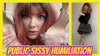 Public Sissy Humiliation Panty Exposure and Obedience