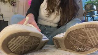 White Converse and Toe Jammies