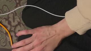 Veiny hands near the heater