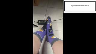 Sofii_hott itches feet out of her purple socks