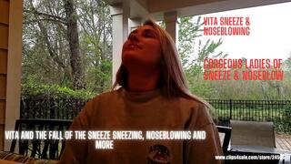 VITA "THE FALL OF THE SNEEZE"! LEAF(ING) THE SNEEZE! SNEEZE NOSEBLOW! CELEBRATING OVER 17 YEARS OF GORGEOUS WOMEN SNEEZING! WMV