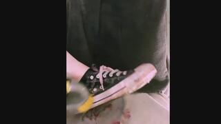 Letting a fan wash my feet and ruin my shoes - MY SHOES AND SOCKS RUINED