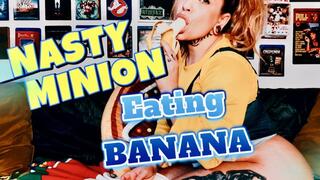 Horny minion eating banana