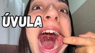 Playing with my big uvula up close