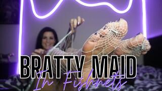 "Bratty Maid In Fishnets" [Heel Removal]