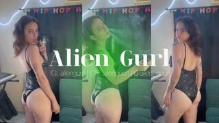 Chainsmoking wearing a tiny and tight body suit | Alien Girl