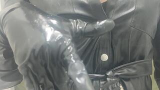 Latex crossdresser masturbating part 2