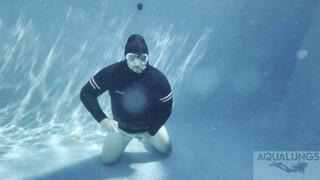 Double Feature: Barefaced And Masked Underwater Masturbation