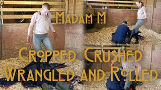 Cropped, Crushed, Wrangled and Rolled, trampled, humiliated, and discarded in extreme stable discipline.