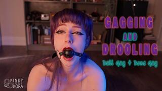 Gagging And Drooling - Bone Gag and Ball Gag Play Close Up