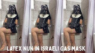 latex nun in the shower in gas mask israeli
