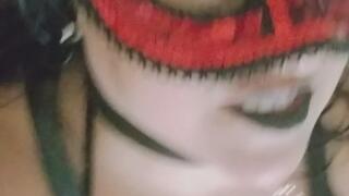 Smoking vape in my goth outfit