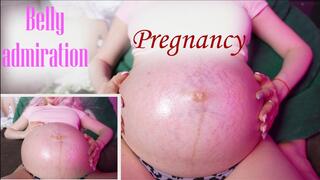 Belly admiration, pregnant fetish! Last month of pregnancy