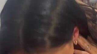 Riding cock covered in cum