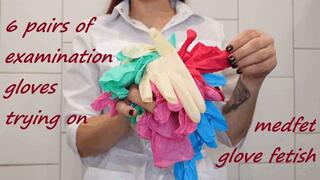Trying on 6 pairs of examination gloves (small4phone)