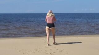 Naughty bitch in beach