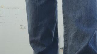 Squashing a half eaten sandwich with My black velvet ankle boots