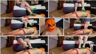 Juliette_RJ's Trampling a new Halloween Invader Pumpkin Head - HARD TRAMPLING - SADISTIC - TRAMPLING - FOOT FETISH - BODY JUMPING - STOMPING - FEET SPANKING - BRAZILIAN GODDESS - FEMDOM - HALLOWEEN