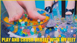 4K Play and crush orbeez with my feet