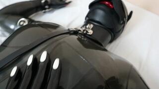 Rubberdoll in Pup Mask Smothered, Spanked and Ridden with Dildo and Vibrator
