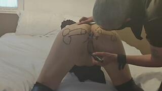 Draw Monique's ass fuck and suck with Halloween costume