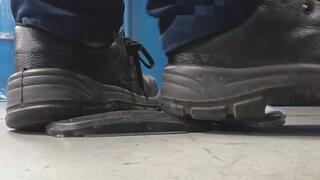 crushing a forgotten glasses case at my work