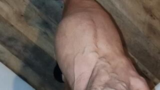 Tempest calves while wearing chunky vintage heels