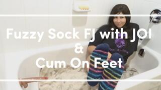Fuzzy Sock FJ with JOI with Cum On Feet