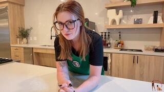 Barista Kinkerbell Adopts The Pathetic Puppy Boy - with Female Domination, Pet Play, Transformation Fantasies, Redhead, Cage