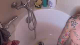 My friend Joe Rakam and I give our submissive Mattew a shower
