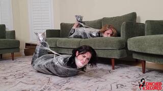 Alba and Tilly - Double Crossed Dommes get Bound, Gagged and Wrapped! (WMV Format)
