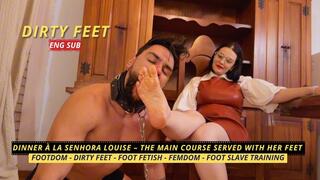 Dinner à la Senhora Louise – the main course served with her feet (720 EN SUB) - Foot Humiliation - Dirty Feet - Foot Slave Training - Foot Domination - Foot Worship - Femdom